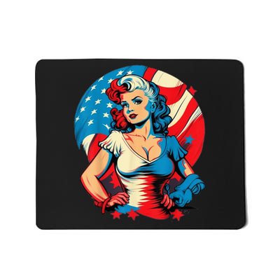 Unleash Patriotic Spirit. Seductive Vintage American Flag Mousepad