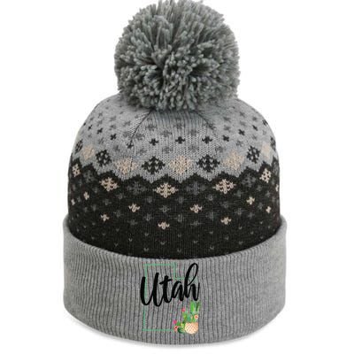 Utah Pride State Map Cactus Vintage Utah The Baniff Cuffed Pom Beanie