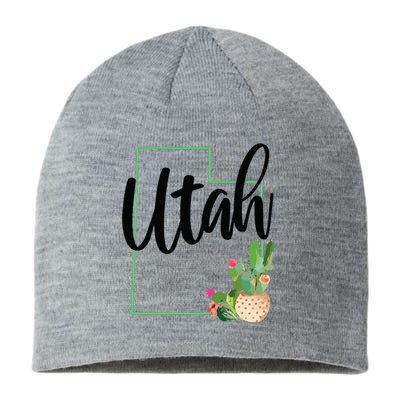 Utah Pride State Map Cactus Vintage Utah Sustainable Beanie