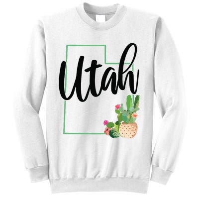 Utah Pride State Map Cactus Vintage Utah Sweatshirt