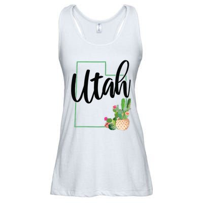 Utah Pride State Map Cactus Vintage Utah Ladies Essential Flowy Tank