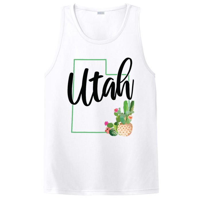 Utah Pride State Map Cactus Vintage Utah PosiCharge Competitor Tank