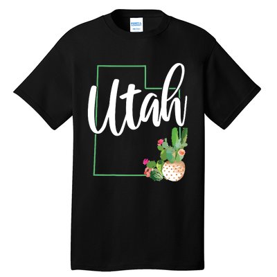 Utah Pride State Map Cactus Tall T-Shirt