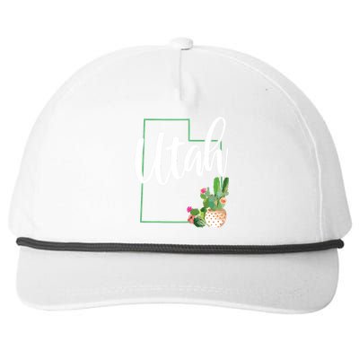 Utah Pride State Map Cactus Snapback Five-Panel Rope Hat