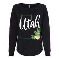 Utah Pride State Map Cactus Womens California Wash Sweatshirt