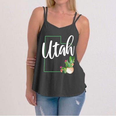 Utah Pride State Map Cactus Women's Strappy Tank