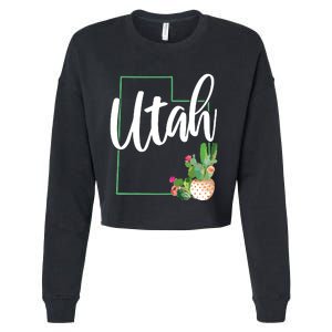 Utah Pride State Map Cactus Cropped Pullover Crew