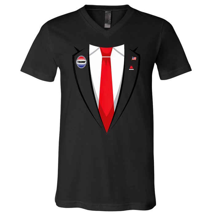 Usa President Trump Suit V-Neck T-Shirt