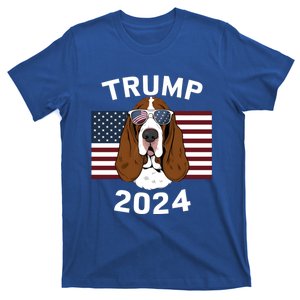 Us President Trump Election 2024 Basset Hound Dog Usa Flag Meaningful Gift T-Shirt