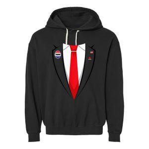 Usa President Trump Suit Halloween 2024 Garment-Dyed Fleece Hoodie