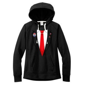 Usa President Trump Suit Halloween 2024 Women's Fleece Hoodie