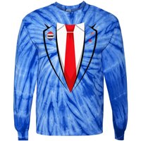 Usa President Trump Suit Halloween 2024 Tie-Dye Long Sleeve Shirt