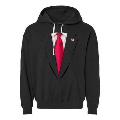 Usa President Trump Suit Easy Halloween Costume Garment-Dyed Fleece Hoodie