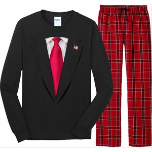 Usa President Trump Suit Easy Halloween Costume Long Sleeve Pajama Set