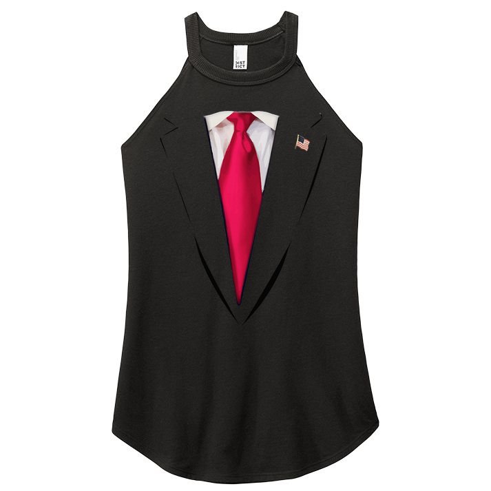 Usa President Trump Suit Easy Halloween Costume Women's Perfect Tri Rocker Tank