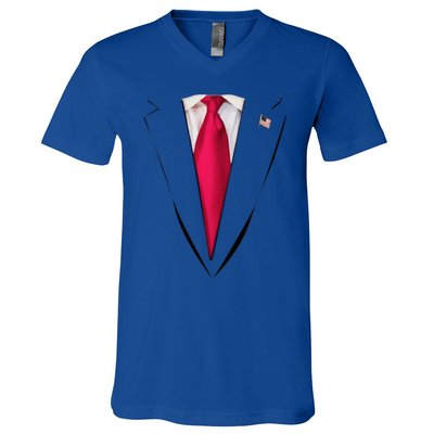 Usa President Trump Suit Easy Halloween Costume V-Neck T-Shirt