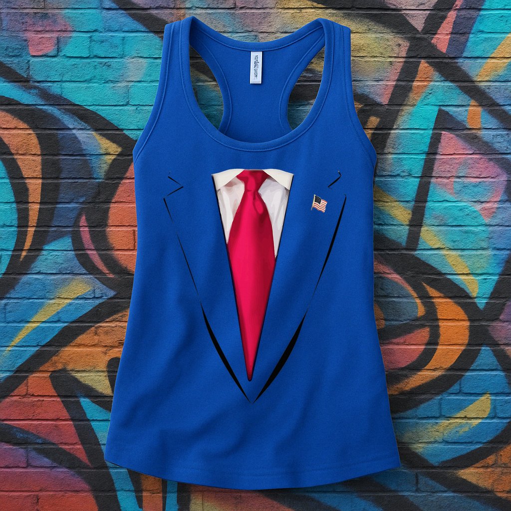 Usa President Trump Suit Easy Halloween Costume Womens Tank Top