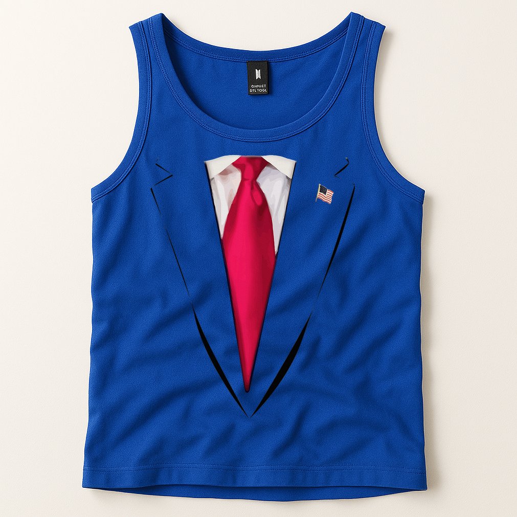 Usa President Trump Suit Easy Halloween Costume Tank Top