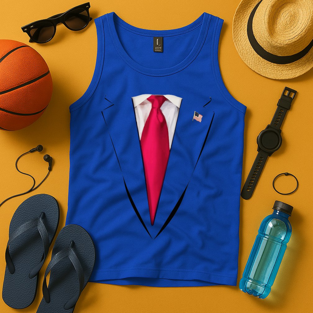 Usa President Trump Suit Easy Halloween Costume Tank Top