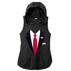 Usa President Trump Suit Easy Halloween Costume Ladies PosiCharge Tri-Blend Wicking Draft Hoodie Tank