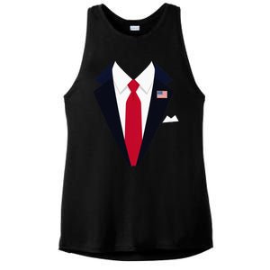 Usa President Trump Suit Easy Halloween Costume Ladies PosiCharge Tri-Blend Wicking Tank