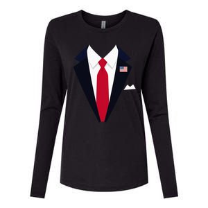 Usa President Trump Suit Easy Halloween Costume Womens Cotton Relaxed Long Sleeve T-Shirt