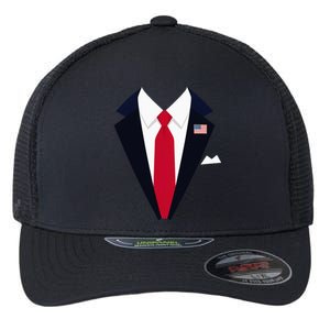 Usa President Trump Suit Easy Halloween Costume Flexfit Unipanel Trucker Cap