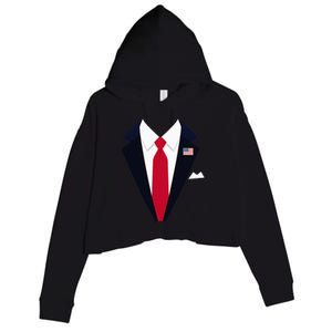 Usa President Trump Suit Easy Halloween Costume Crop Fleece Hoodie