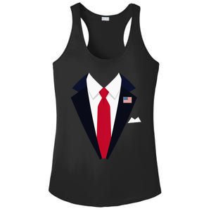 Usa President Trump Suit Easy Halloween Costume Ladies PosiCharge Competitor Racerback Tank