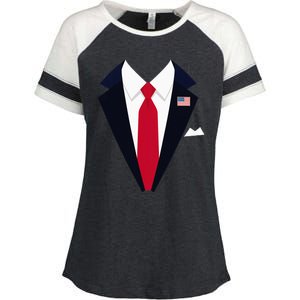 Usa President Trump Suit Easy Halloween Costume Enza Ladies Jersey Colorblock Tee