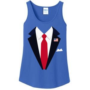 Usa President Trump Suit Easy Halloween Costume Ladies Essential Tank