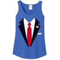 Usa President Trump Suit Easy Halloween Costume Ladies Essential Tank