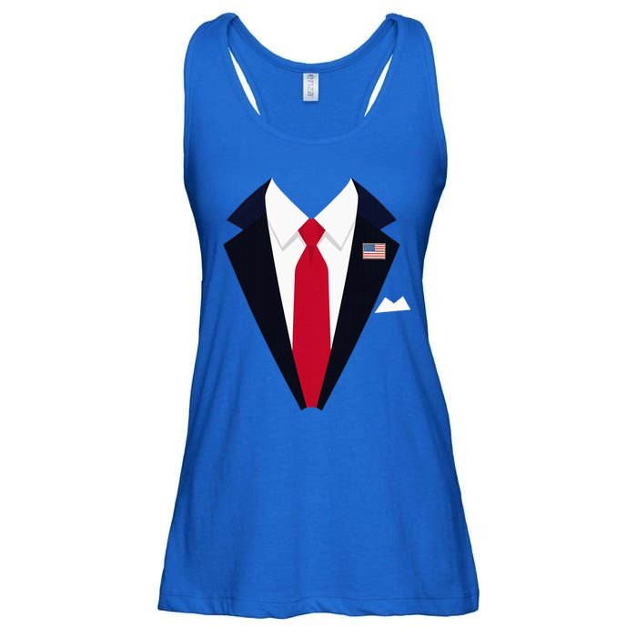 Usa President Trump Suit Easy Halloween Costume Ladies Essential Flowy Tank