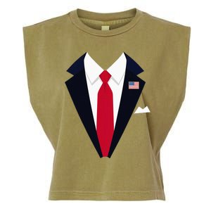 Usa President Trump Suit Easy Halloween Costume Garment-Dyed Women's Muscle Tee