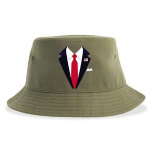 Usa President Trump Suit Easy Halloween Costume Sustainable Bucket Hat