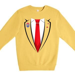 Usa President Trump Suit Halloween 2024 Premium Crewneck Sweatshirt