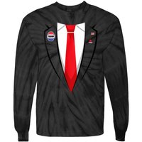 Usa President Trump Suit Halloween 2024 Tie-Dye Long Sleeve Shirt