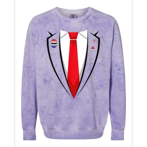 Usa President Trump Suit Halloween 2024 Colorblast Crewneck Sweatshirt