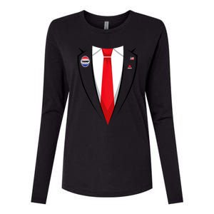 Usa President Trump Suit Halloween 2024 Womens Cotton Relaxed Long Sleeve T-Shirt