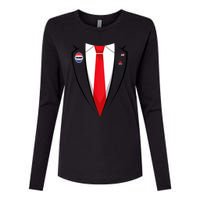 Usa President Trump Suit Halloween 2024 Womens Cotton Relaxed Long Sleeve T-Shirt