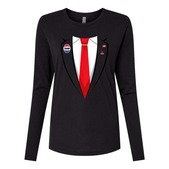 Usa President Trump Suit Halloween 2024 Womens Cotton Relaxed Long Sleeve T-Shirt