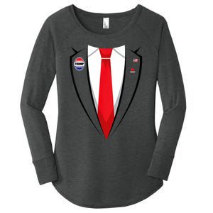 Usa President Trump Suit Halloween 2024 Women's Perfect Tri Tunic Long Sleeve Shirt