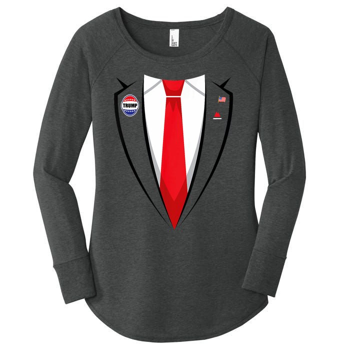 Usa President Trump Suit Halloween 2024 Women's Perfect Tri Tunic Long Sleeve Shirt