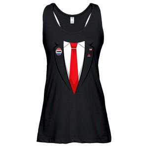 Usa President Trump Suit Halloween 2024 Ladies Essential Flowy Tank