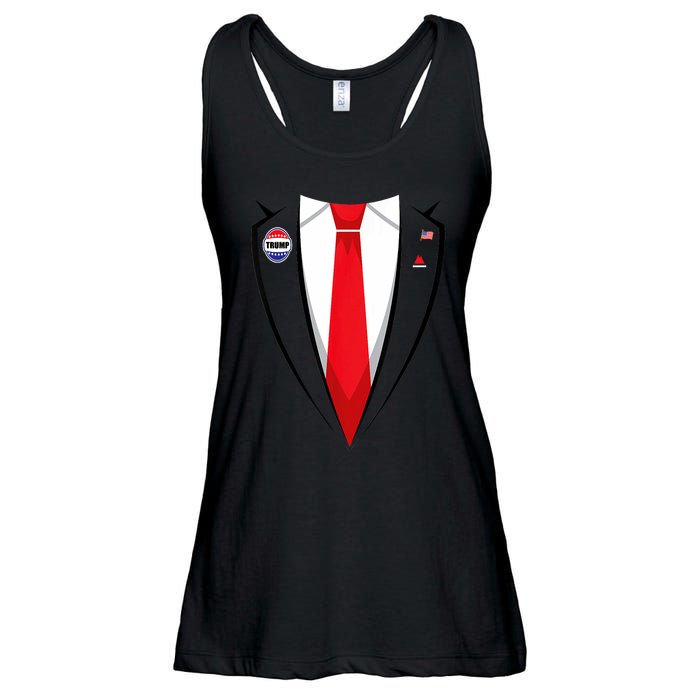 Usa President Trump Suit Halloween 2024 Ladies Essential Flowy Tank