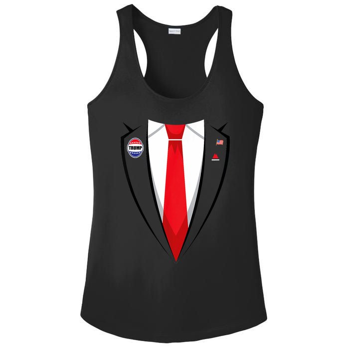 Usa President Trump Suit Halloween 2024 Ladies PosiCharge Competitor Racerback Tank