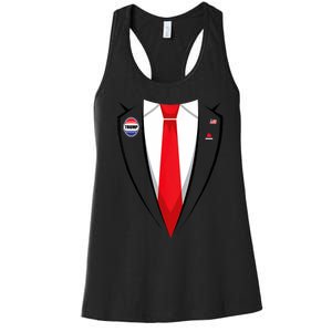 Usa President Trump Suit Halloween 2024 Women's Racerback Tank