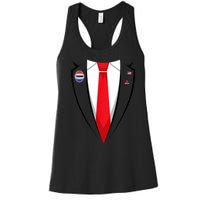 Usa President Trump Suit Halloween 2024 Women's Racerback Tank