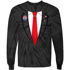 Usa President Trump Suit Halloween 2024 Tie-Dye Long Sleeve Shirt