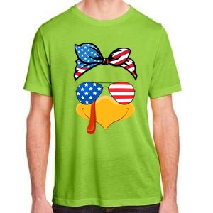 Usa Patriotic Turkey Face Thanksgiving Matching Girls Gift Adult ChromaSoft Performance T-Shirt